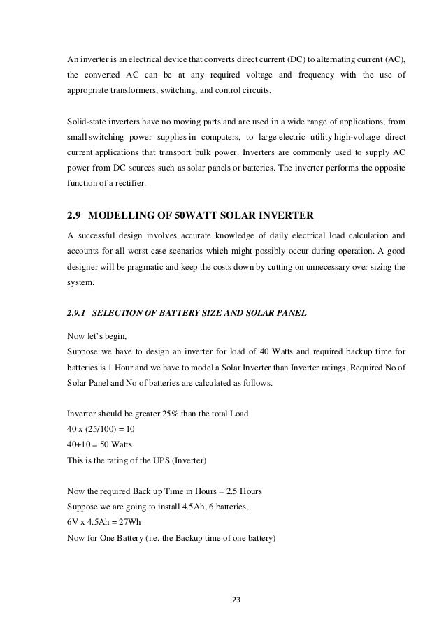 project report on solar inverter filetype